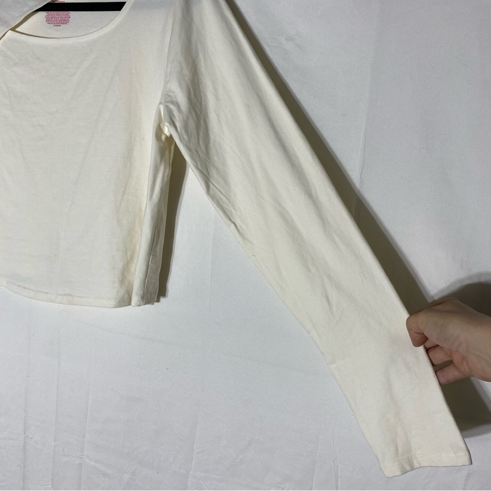 5/$25 NOBO No Boundaries Cream Long Sleeve Top With Collarbone Cut Out XL - Picture 6 of 13